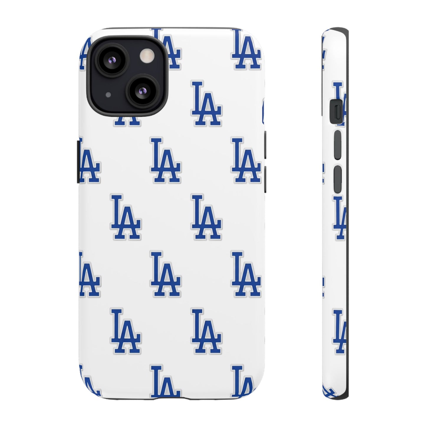 Blue LA Monogram Pattern Phone Case | Minimal Baseball Inspired Tough Cover