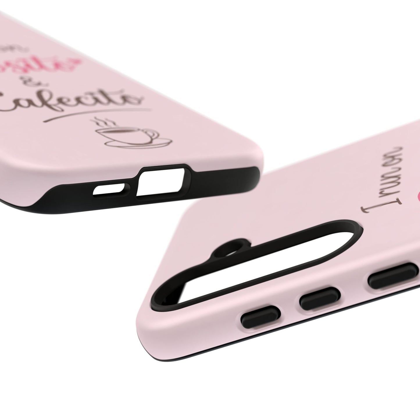I Run on Diosito y Cafecito Phone Case, Pink Aesthetic Latina Faith Coffee Case, Girly Protective iPhone Samsung Cover