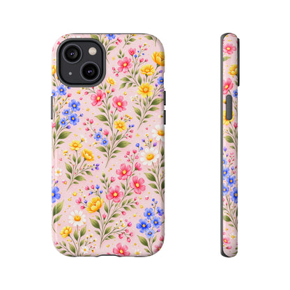 Wildflower Floral Phone Case Vintage Spring Meadow Tough Cover