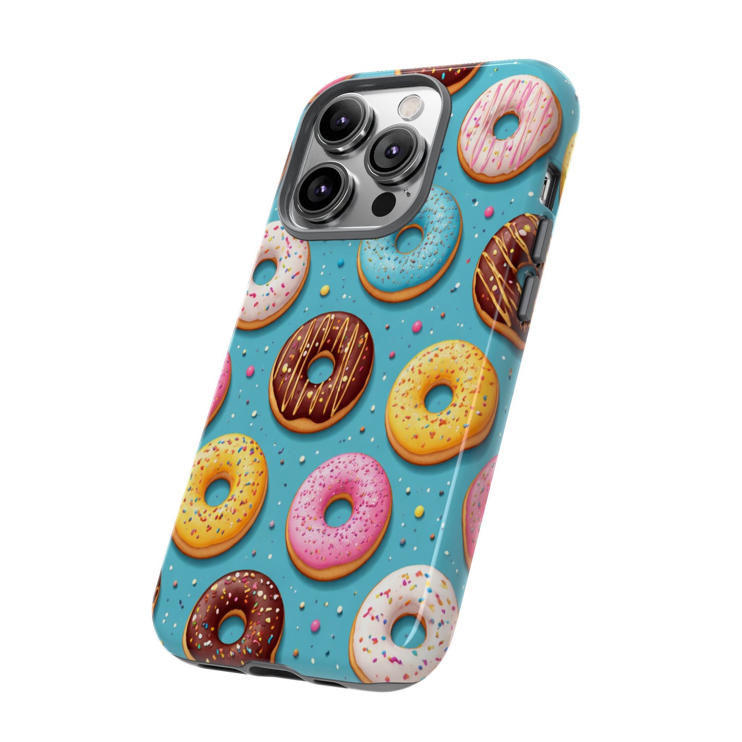Cute Donut Pattern Phone Case – Colorful Sprinkles Dessert Design for Iphone, Samsung Galaxy and Pixel
