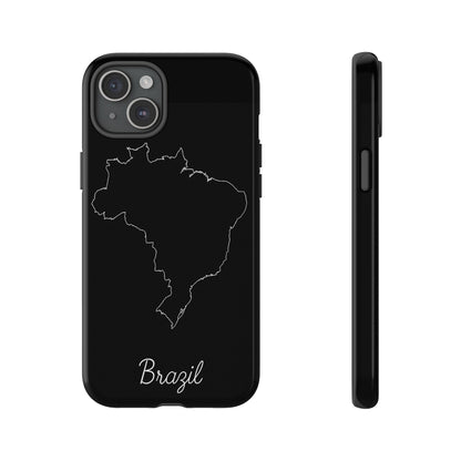 Brazil Outline Phone Case – Minimal Country Map Tough Case (iPhone, Samsung, Pixel)