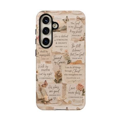 Christian Bible Verse Phone Case | Faith Scripture Aesthetic Floral Christian Case
