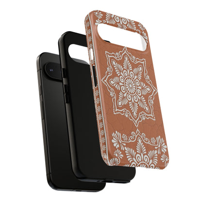 Talavera Terracotta Phone Case | Mexican Floral Pattern iPhone & Samsung Tough Case | Boho Clay Aesthetic Cover