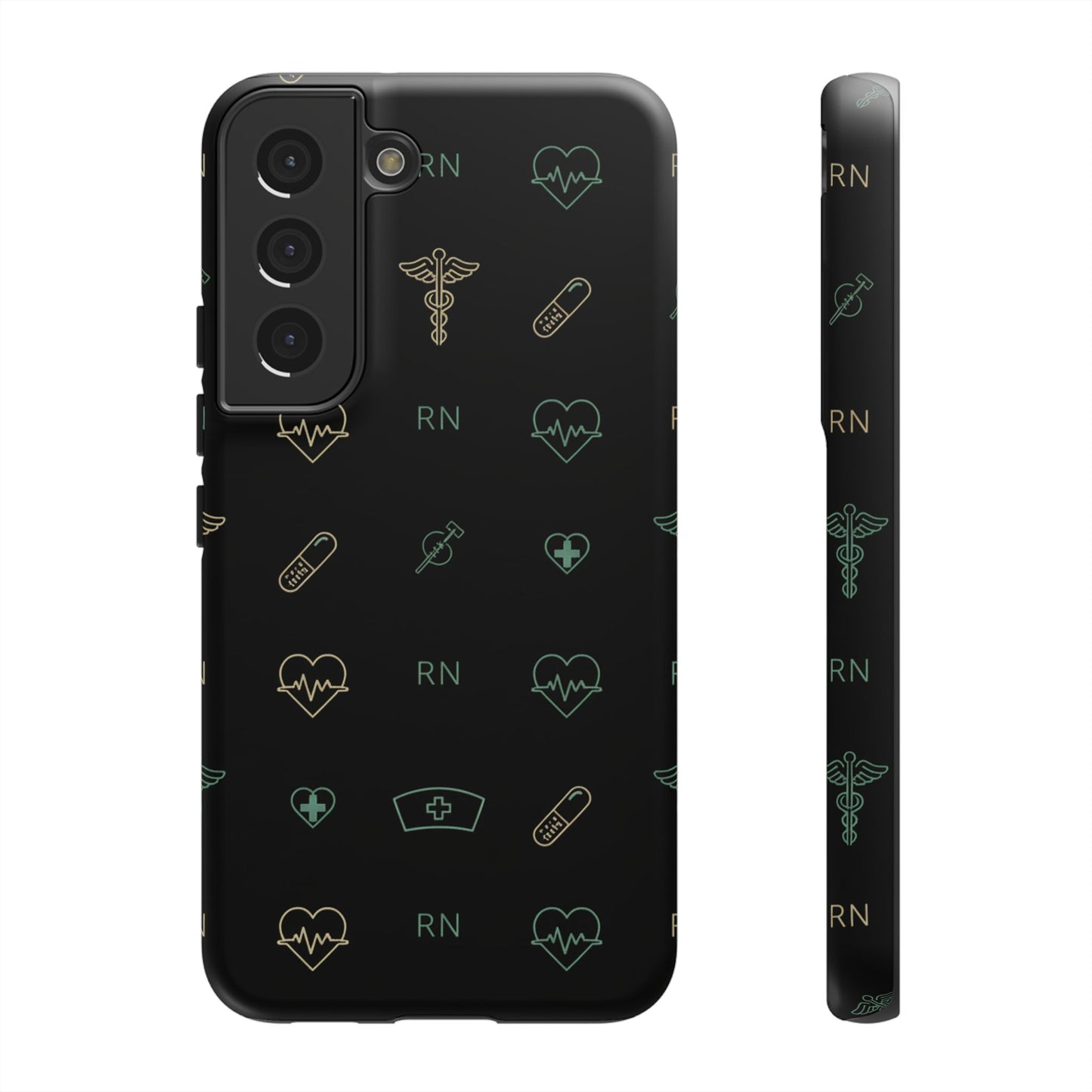 RN Nurse Phone Case – Minimal Medical Icon Pattern Healthcare Worker Tough Case