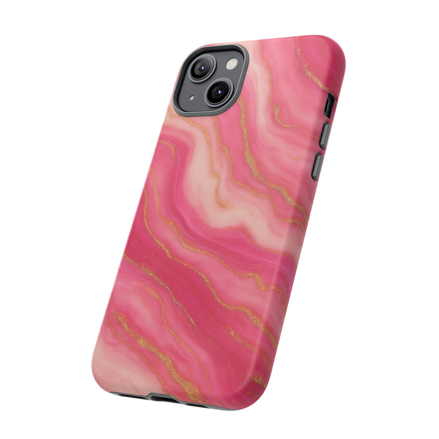 Pink Marble Phone Case | Rose Gold Swirl Aesthetic Tough Protective Case