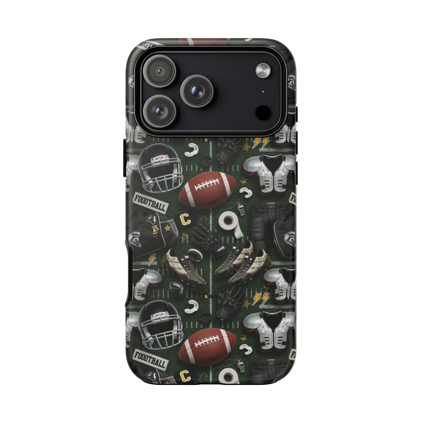 Football Pattern Phone Case – Sports Fan Tough Protective Game Day Case