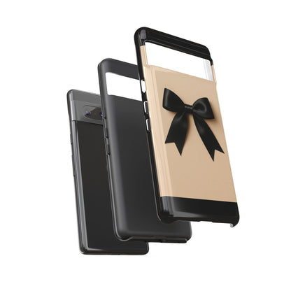 Black Bow Phone Case | Elegant Coquette Bow Design | Chic Neutral Tough Case for iPhone & Samsung