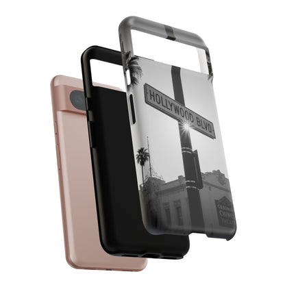 Hollywood Blvd Phone Case | Vintage Los Angeles Street Sign | Black & White LA Aesthetic