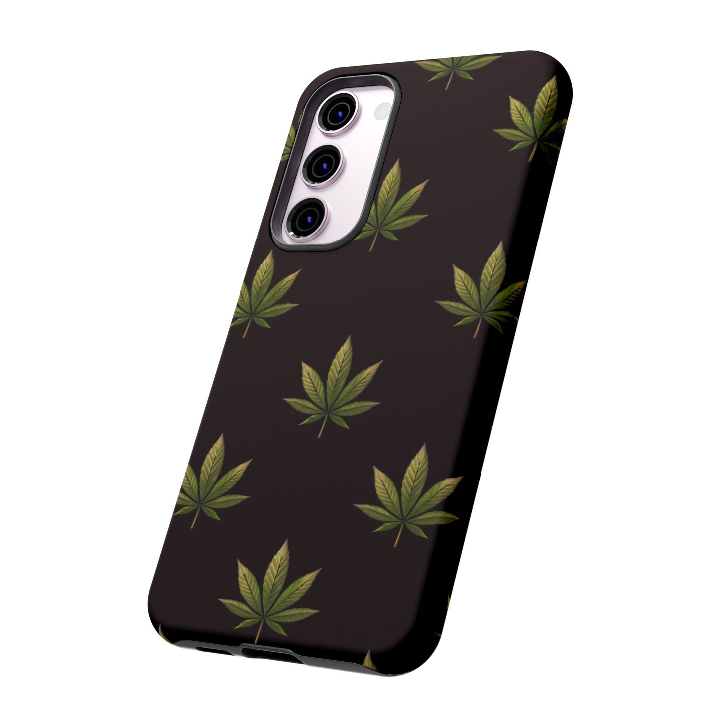 Cannabis Leaf Phone Case Green Weed Leaf Pattern Tough Protective Cover