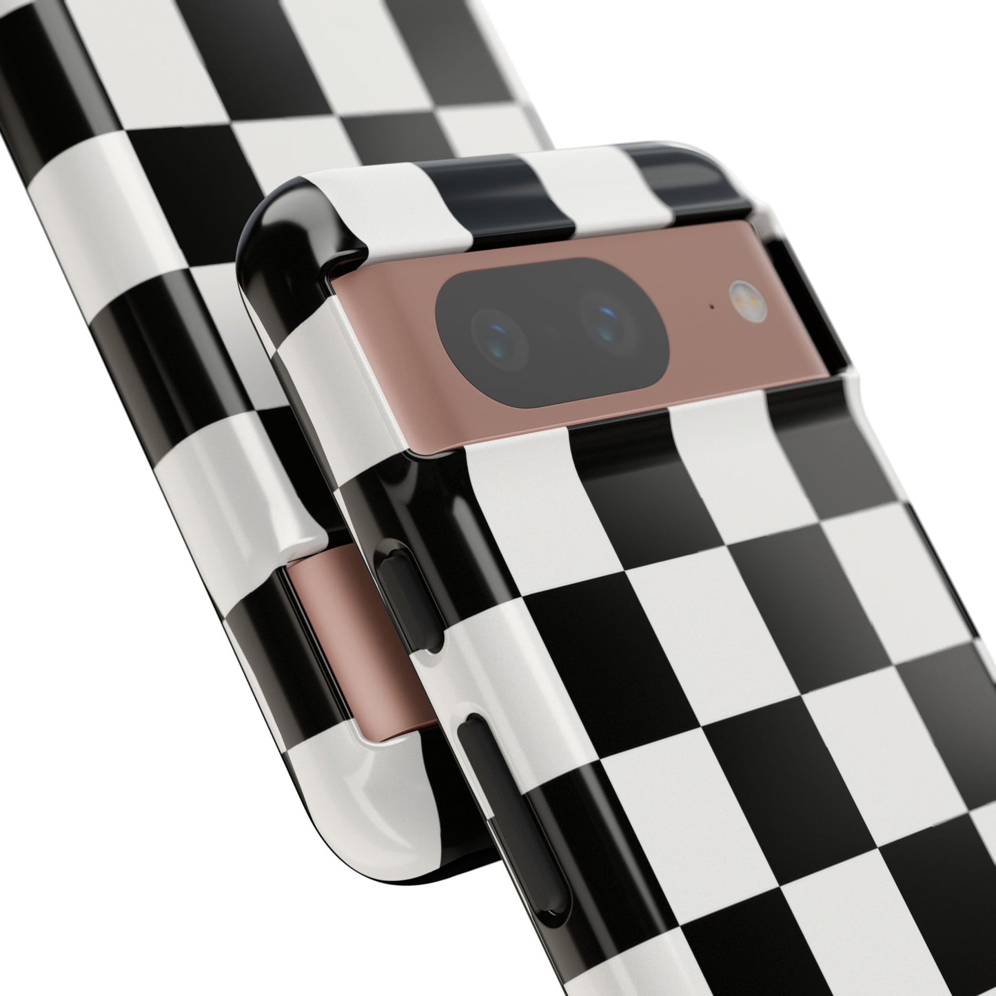 Black & White Checkerboard Phone Case – Classic Aesthetic Tough Protective Case