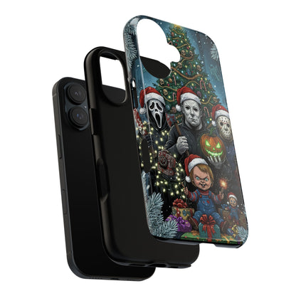 Christmas Horror Phone Case – Festive Slasher Collage Tough Case (iPhone, Samsung, Pixel)