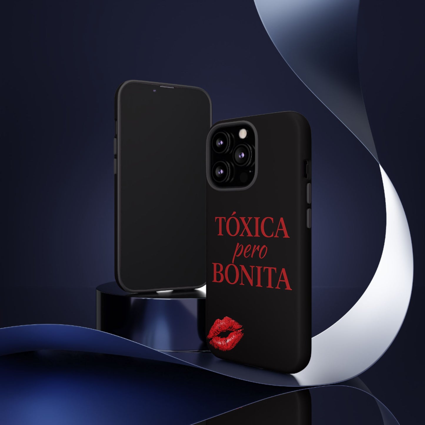 Toxica Pero Bonita Phone Case, Latina Quote Case, Red Lips Aesthetic, Spanish Saying Case, Trendy Tough Cover