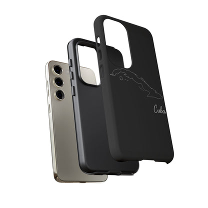 Cuba Outline Phone Case – Minimal Country Map Tough Case (iPhone, Samsung, Pixel)