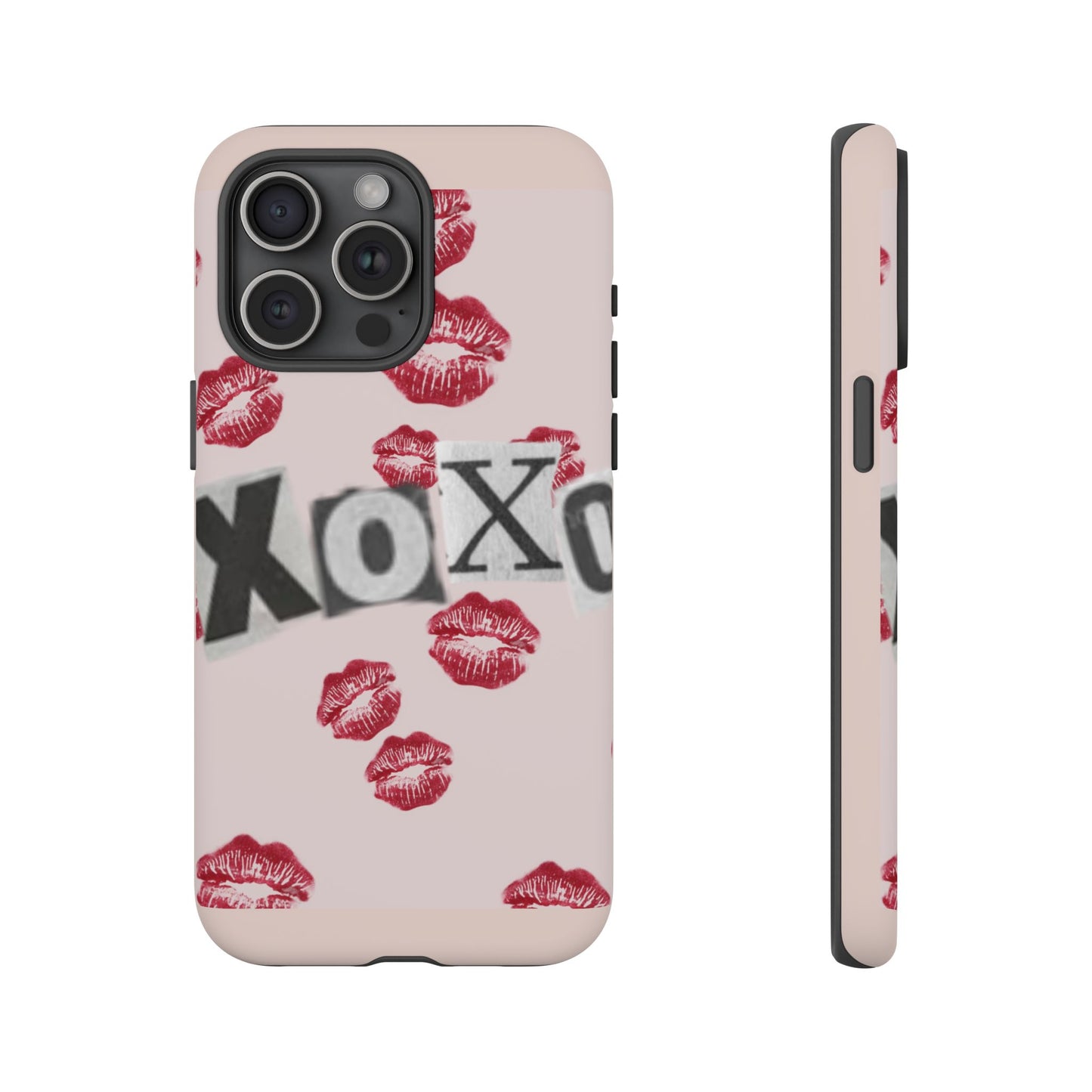 XOXO Kiss Print Phone Case | Coquette Valentine Aesthetic | Cute Pink Lipstick Kiss Tough Case for iPhone & Samsung
