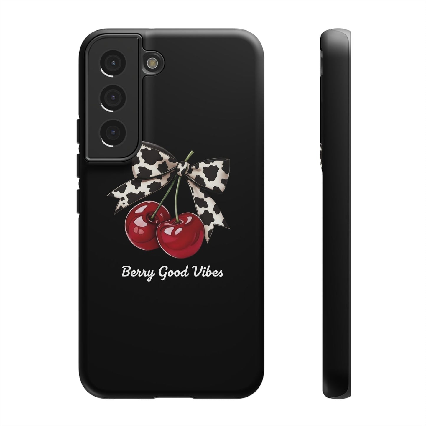 Cherry Cow Print Phone Case | Coquette Bow Aesthetic | Tough Protective Case