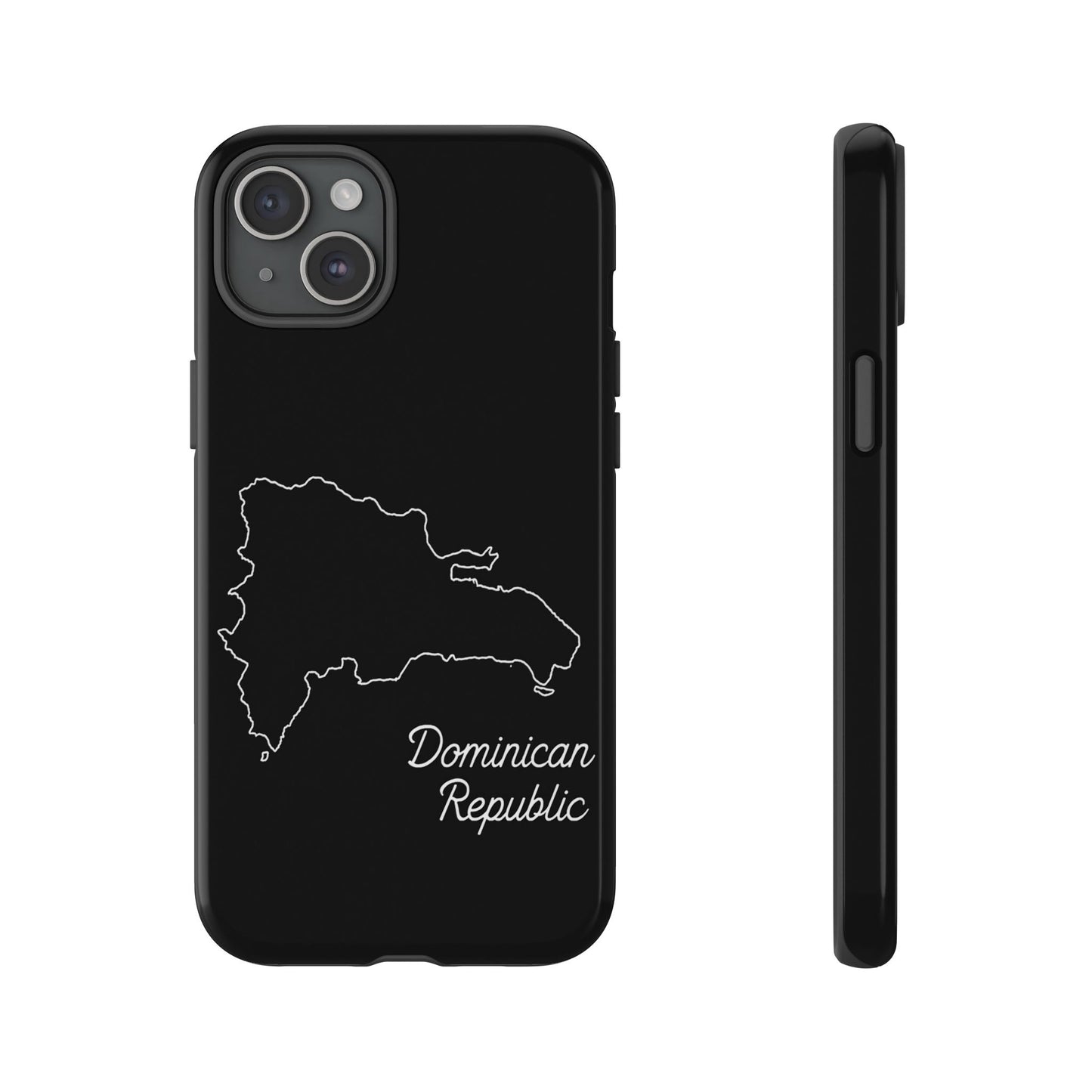Dominican Republic Outline Phone Case – Minimal Country Map Tough Case (iPhone, Samsung, Pixel)