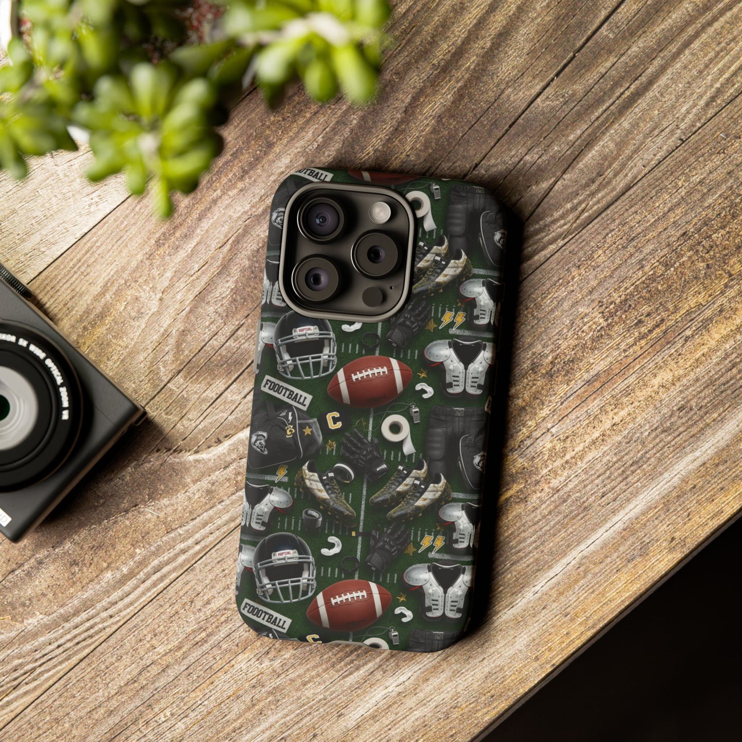 Football Pattern Phone Case – Sports Fan Tough Protective Game Day Case