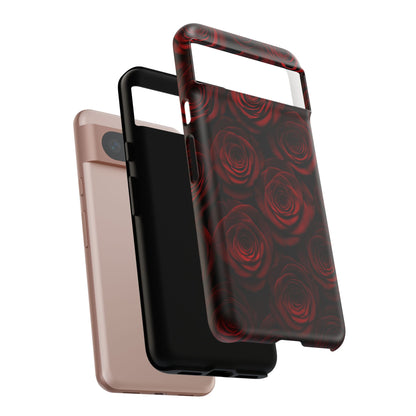 Dark Red Rose Phone Case – Gothic Floral Tough Case (iPhone, Samsung, Pixel)