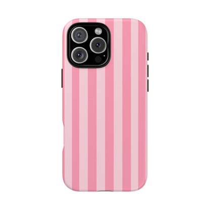 Pink Stripe Phone Case – Pastel Coquette Aesthetic Tough Protective Case