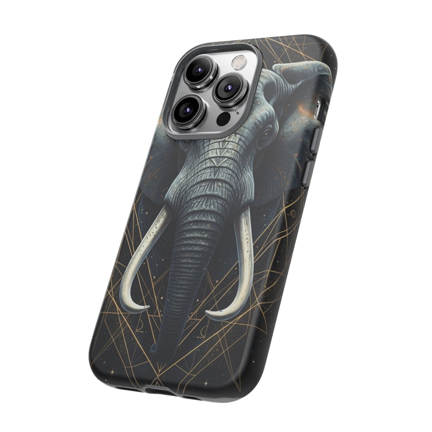 Elephant Mandala Phone Case – Black and Gold Spiritual Elephant Tough Protective Case