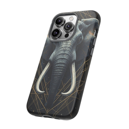 Elephant Mandala Phone Case – Black and Gold Spiritual Elephant Tough Protective Case