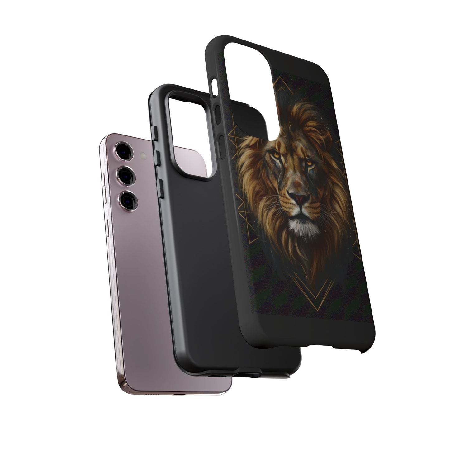 Majestic Lion Phone Case – Black Gold Luxury Lion Art Tough Protective Case