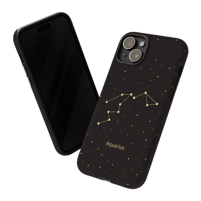 Aquarius Zodiac Constellation Phone Case – Luxe Gold Celestial Cover
