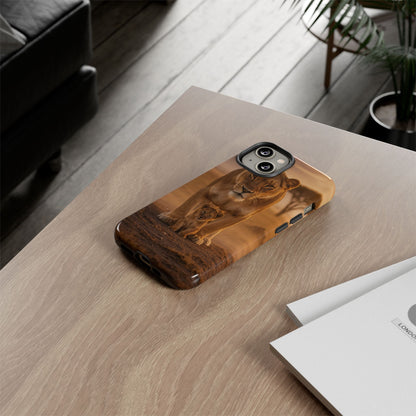 Lioness & Cub Phone Case | Safari Wildlife Tough Case for iPhone & Samsung