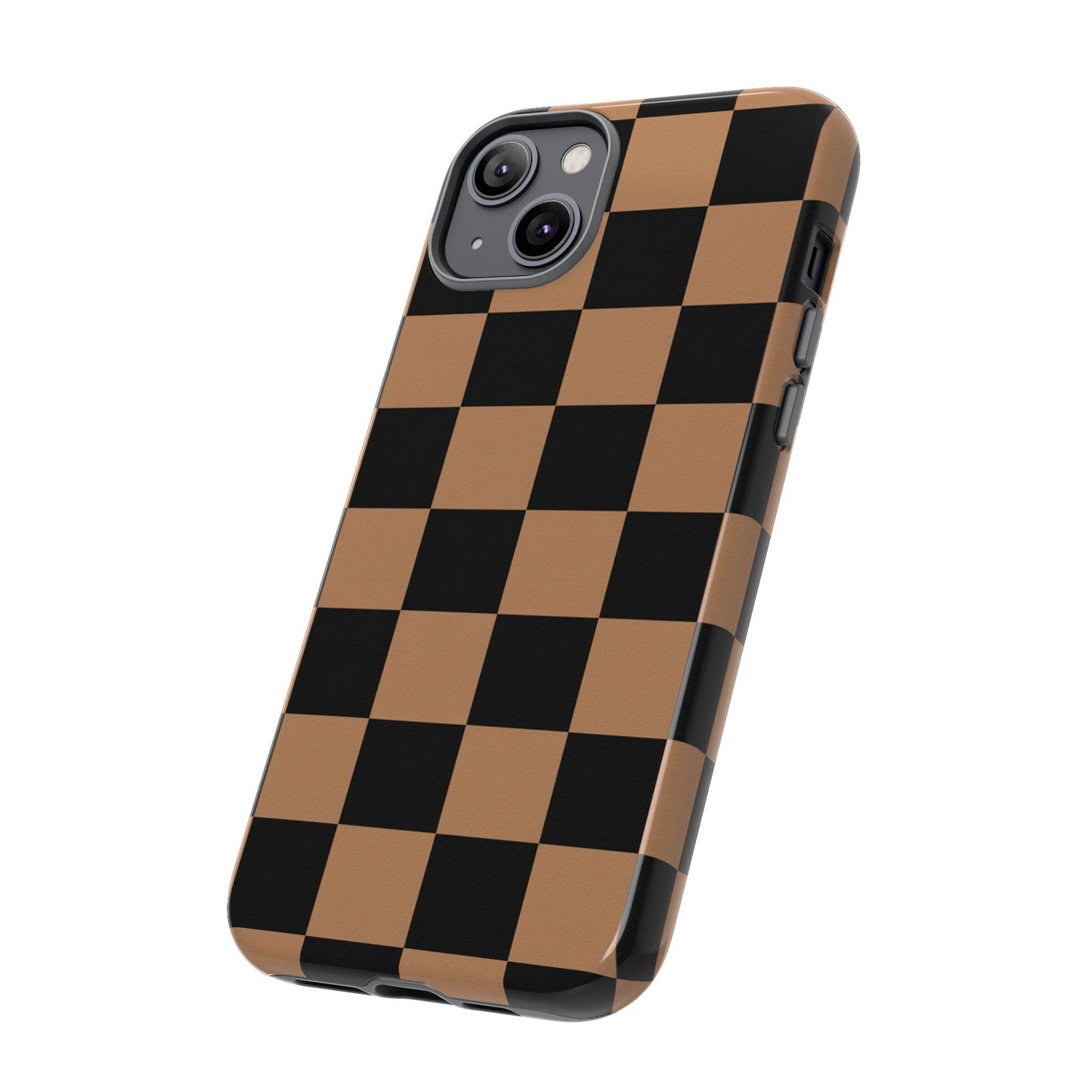 Brown Checkerboard Phone Case | Aesthetic Tough Protective Case