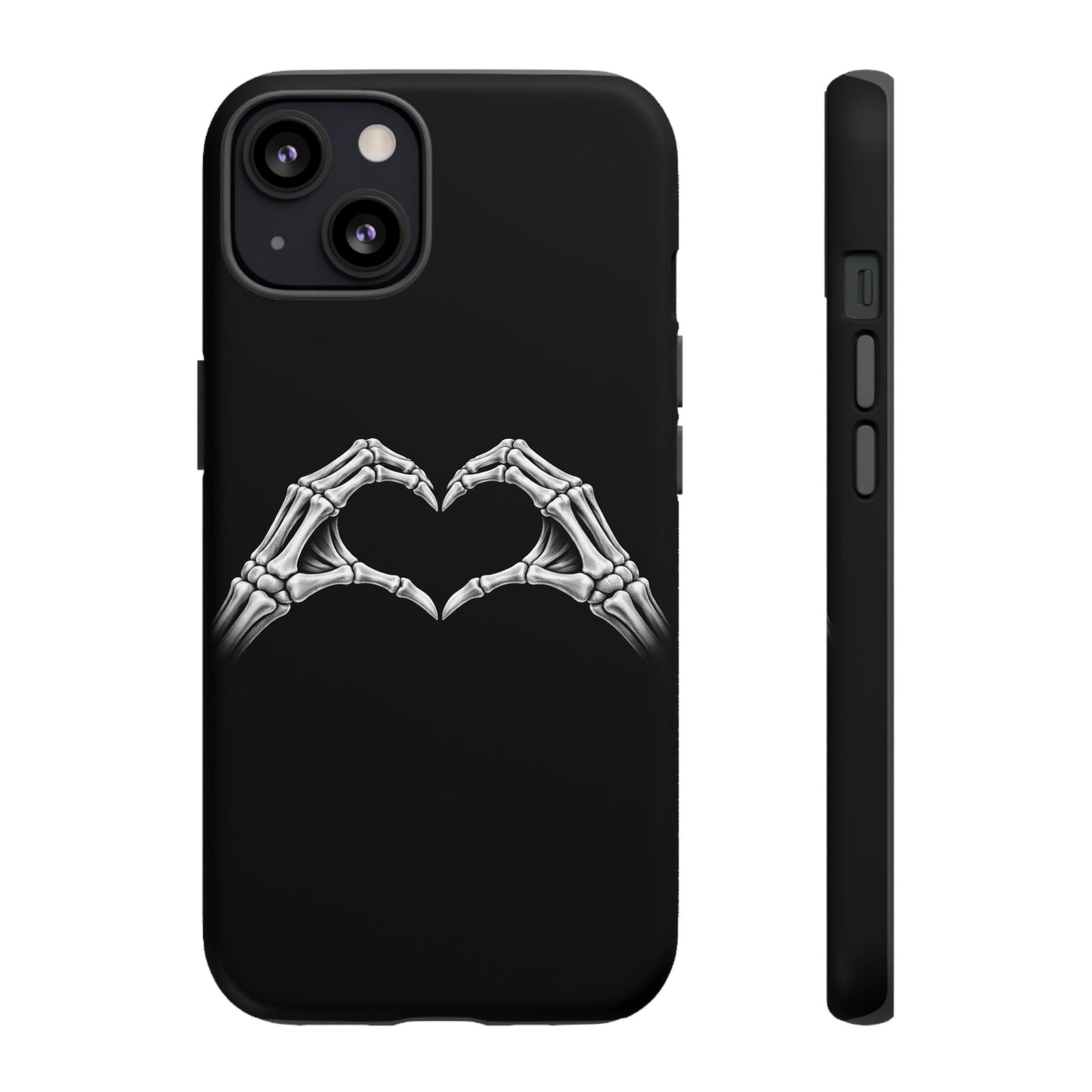 Skeleton Hands Heart Phone Case | Gothic Black Protective Cover