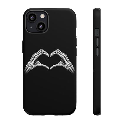Skeleton Hands Heart Phone Case | Gothic Black Protective Cover
