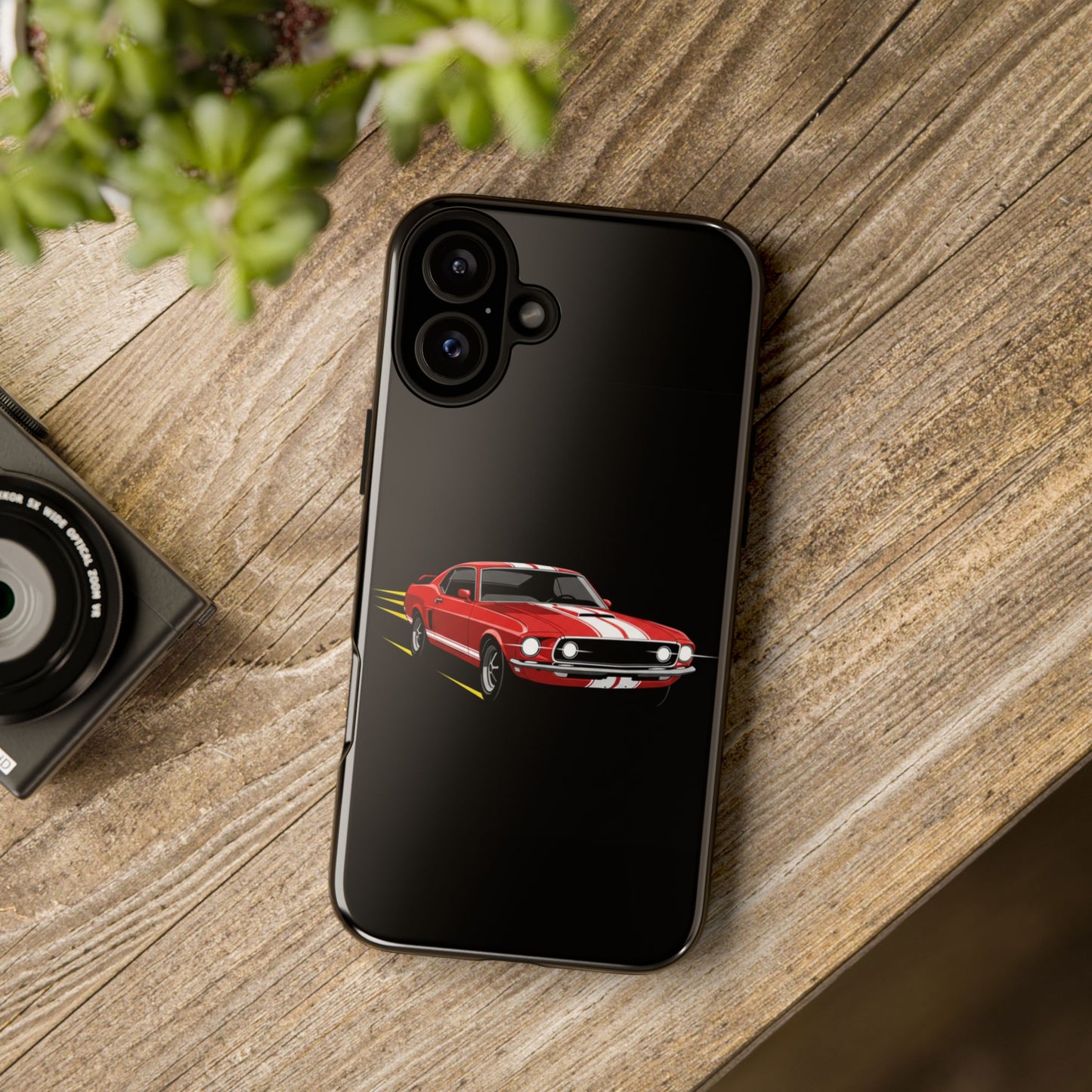 Red Muscle Car Phone Case – Classic Car Racing Tough Protective Case
