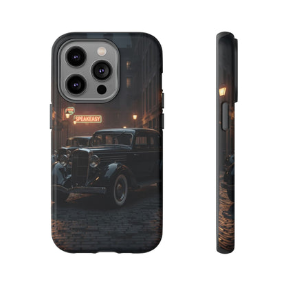 Vintage Classic Car Phone Case | Retro Noir Aesthetic | 1930s Street Scene Tough Case for iPhone & Samsung