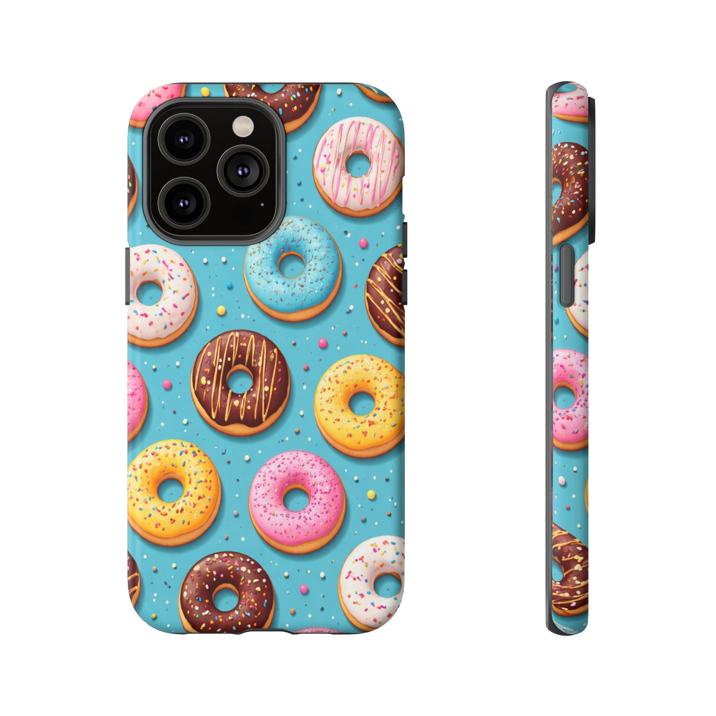 Cute Donut Pattern Phone Case – Colorful Sprinkles Dessert Design for Iphone, Samsung Galaxy and Pixel