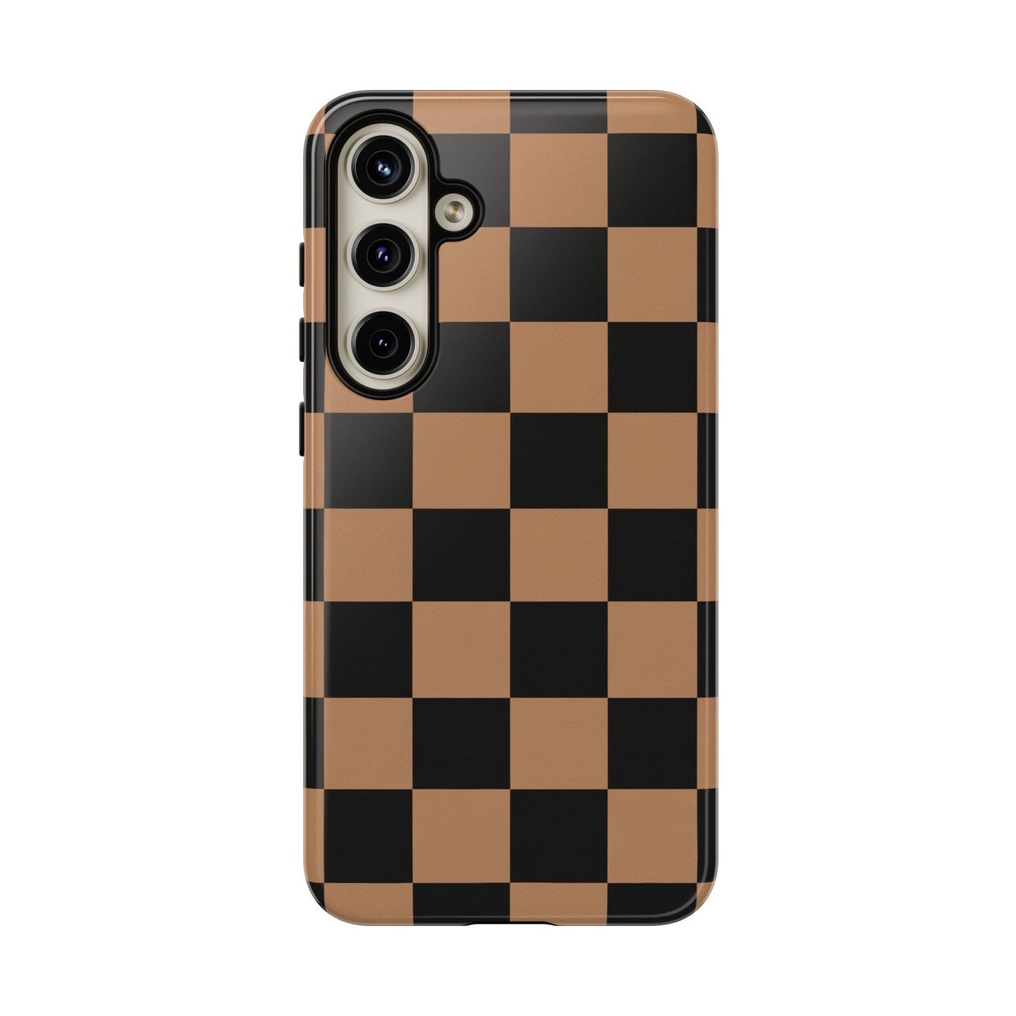 Brown Checkerboard Phone Case | Aesthetic Tough Protective Case