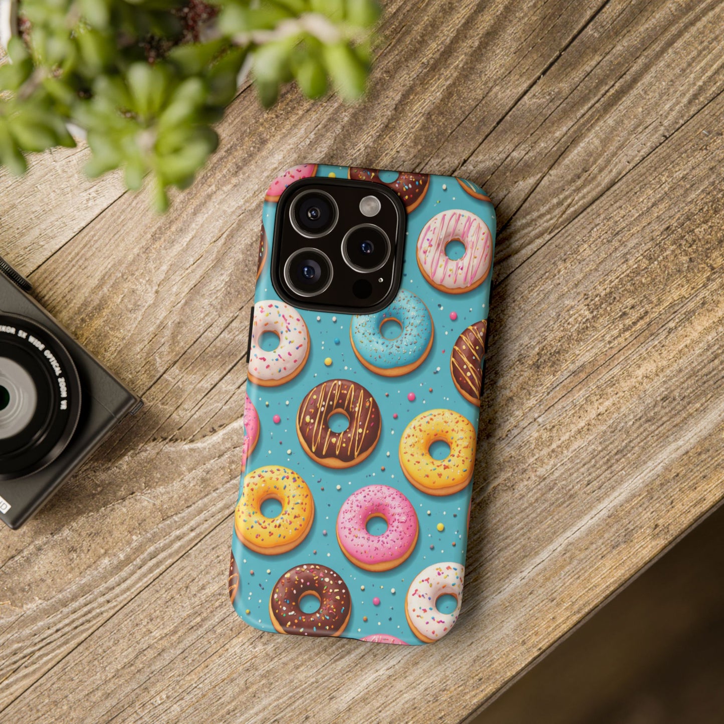 Cute Donut Pattern Phone Case – Colorful Sprinkles Dessert Design for Iphone, Samsung Galaxy and Pixel