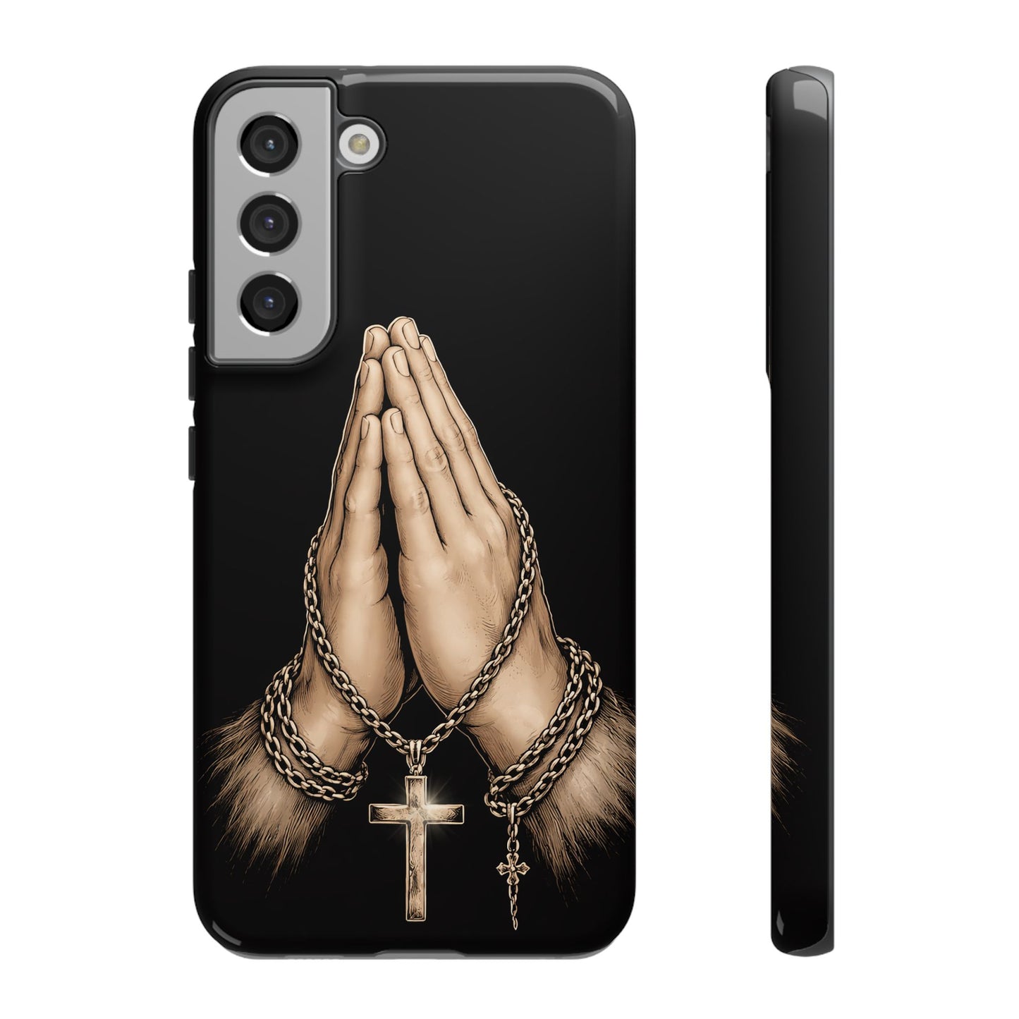 Praying Hands Cross Phone Case – Christian Faith Scripture Cover