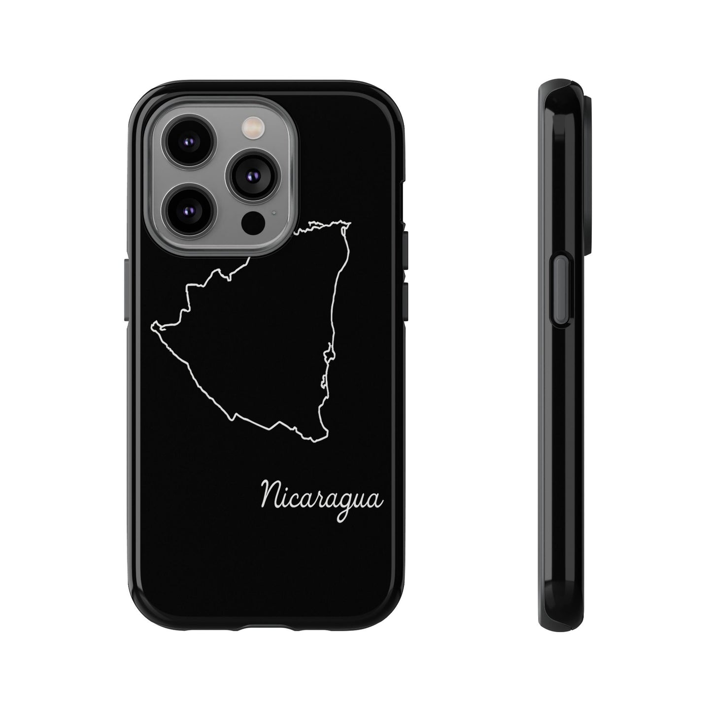 Nicaragua Outline Phone Case – Minimal Country Map Tough Case (iPhone, Samsung, Pixel)