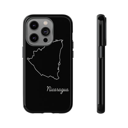 Nicaragua Outline Phone Case – Minimal Country Map Tough Case (iPhone, Samsung, Pixel)