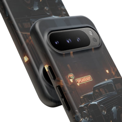 Vintage Classic Car Phone Case | Retro Noir Aesthetic | 1930s Street Scene Tough Case for iPhone & Samsung