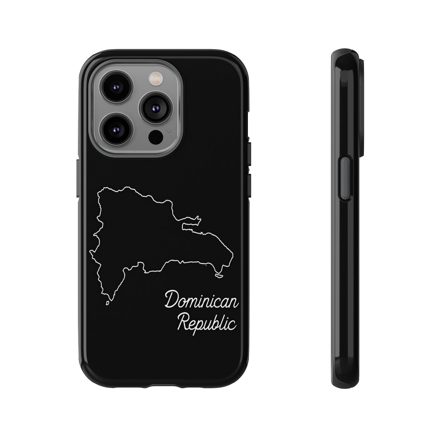 Dominican Republic Outline Phone Case – Minimal Country Map Tough Case (iPhone, Samsung, Pixel)