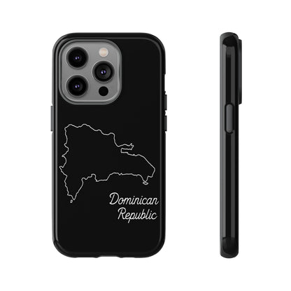 Dominican Republic Outline Phone Case – Minimal Country Map Tough Case (iPhone, Samsung, Pixel)