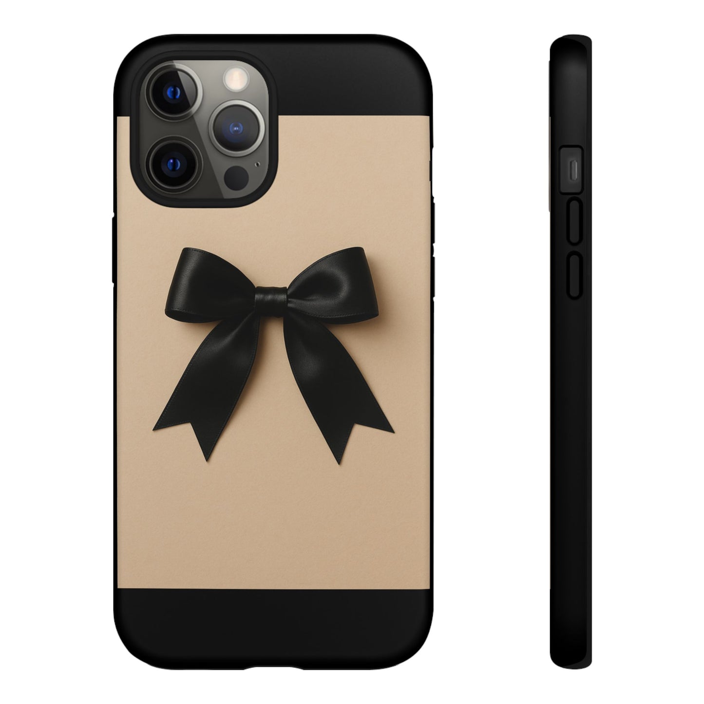 Black Bow Phone Case | Elegant Coquette Bow Design | Chic Neutral Tough Case for iPhone & Samsung