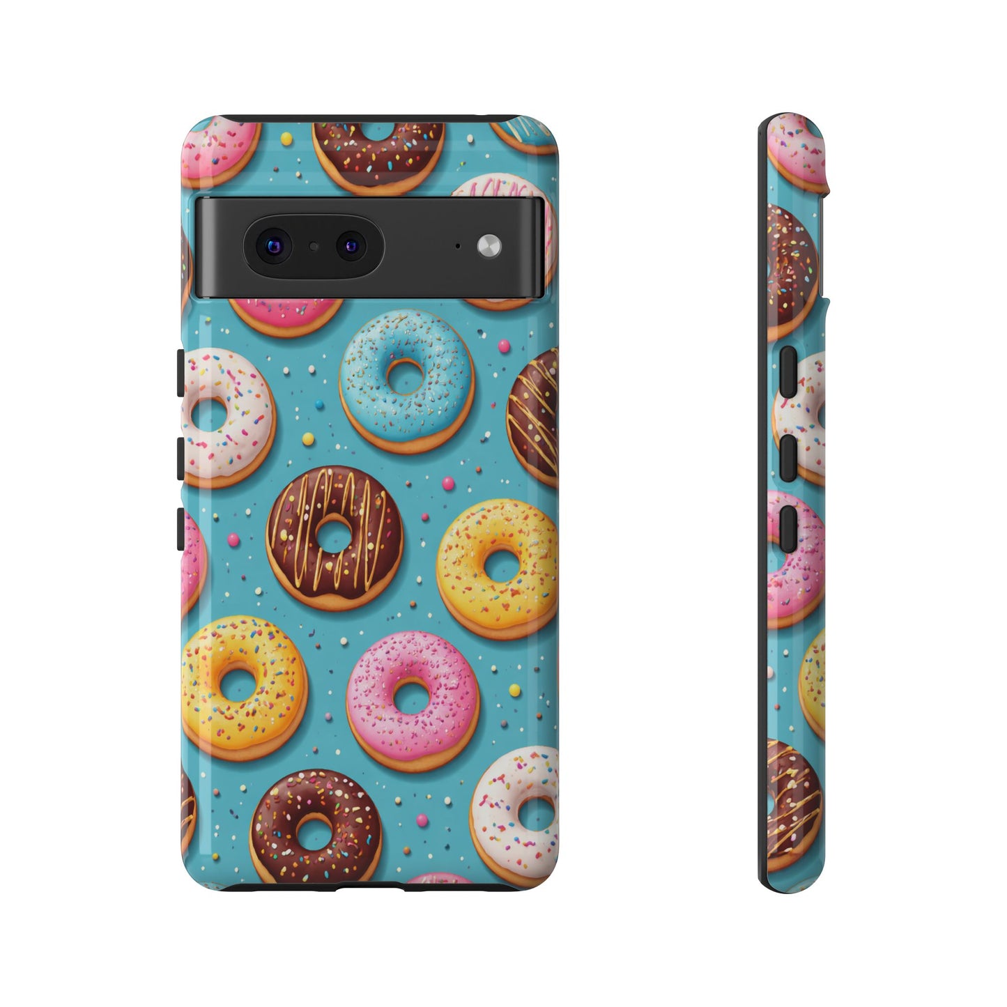 Cute Donut Pattern Phone Case – Colorful Sprinkles Dessert Design for Iphone, Samsung Galaxy and Pixel