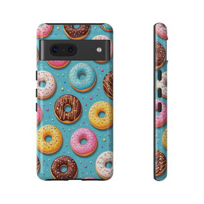 Cute Donut Pattern Phone Case – Colorful Sprinkles Dessert Design for Iphone, Samsung Galaxy and Pixel