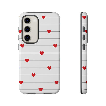 Red Heart Stripe iPhone Case | Tough Shockproof Love Aesthetic Cover