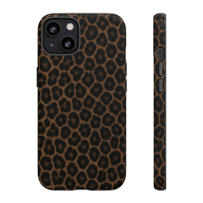 Brown Leopard Print Phone Case | Classic Animal Print Aesthetic Tough Protective Case