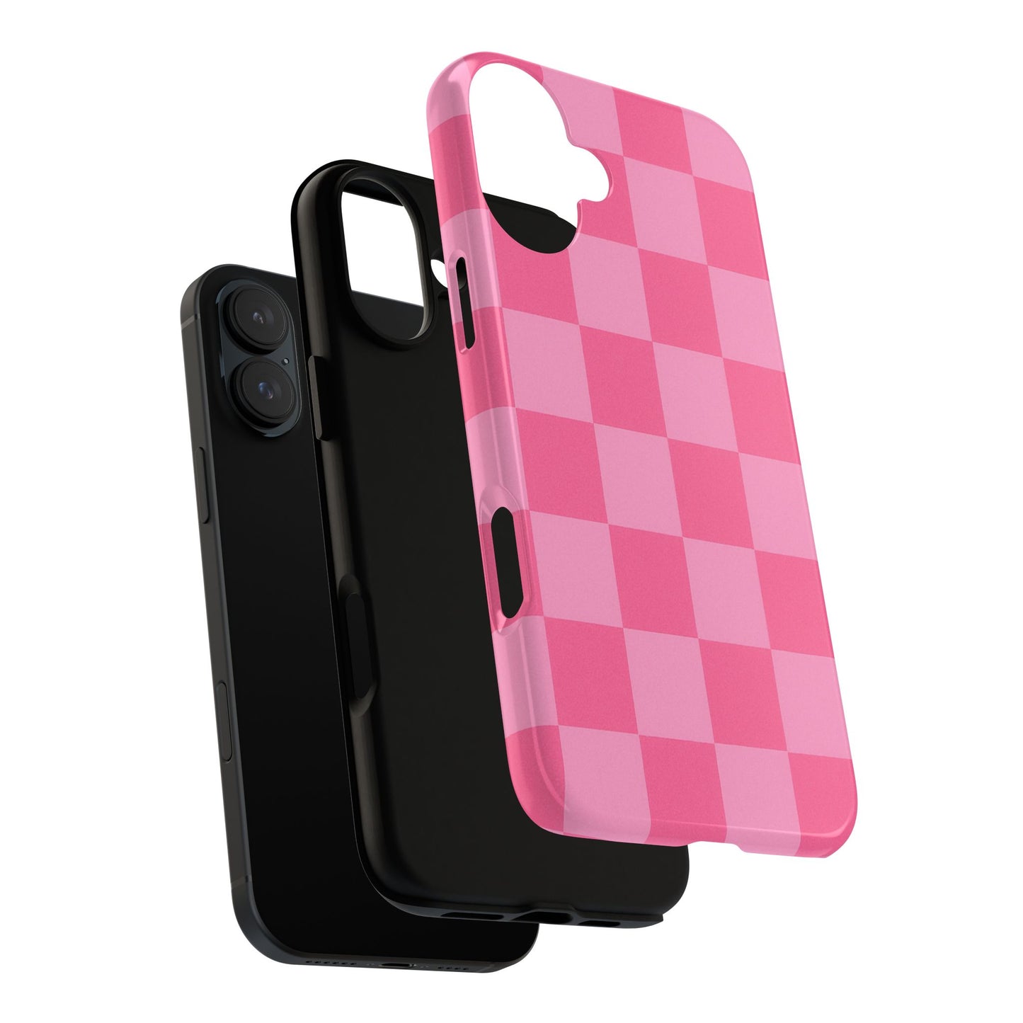 Pink Checkerboard Phone Case | Cute Aesthetic Checkered iPhone & Samsung Tough Case