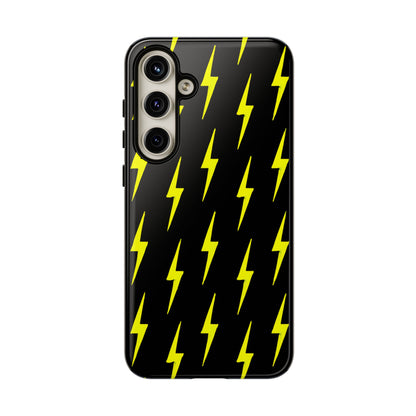 Yellow Lightning Bolt Tough Phone Case | Bold Electric Pattern Case for Iphone, Samsung Galaxy and Pixel