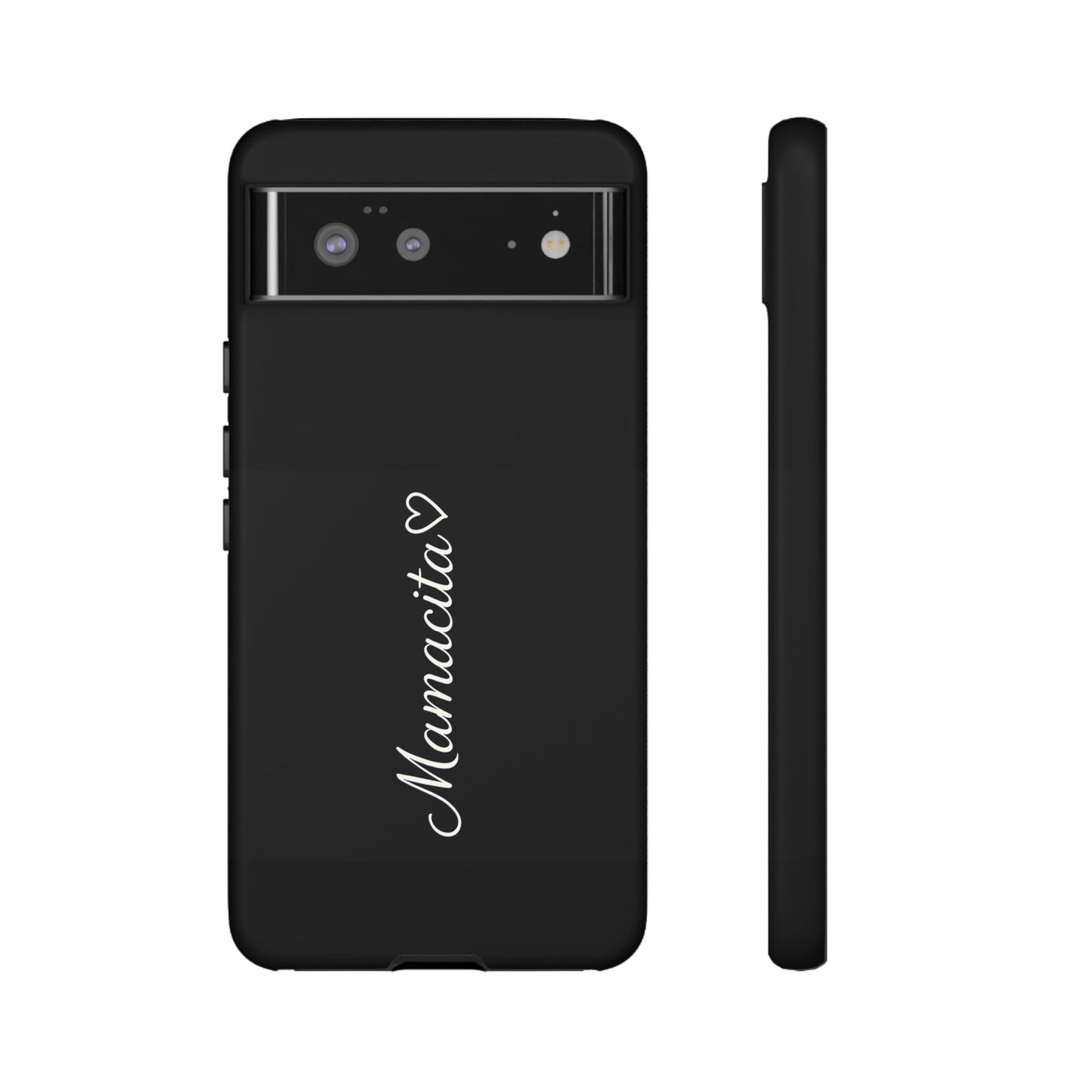 Mamacita Script Phone Case | Minimal Black Tough Case | Sleek Aesthetic Cover
